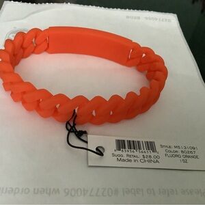 Marc By Marc Jacobs Orange Braided Silicone Rubber Bracelet, NWT